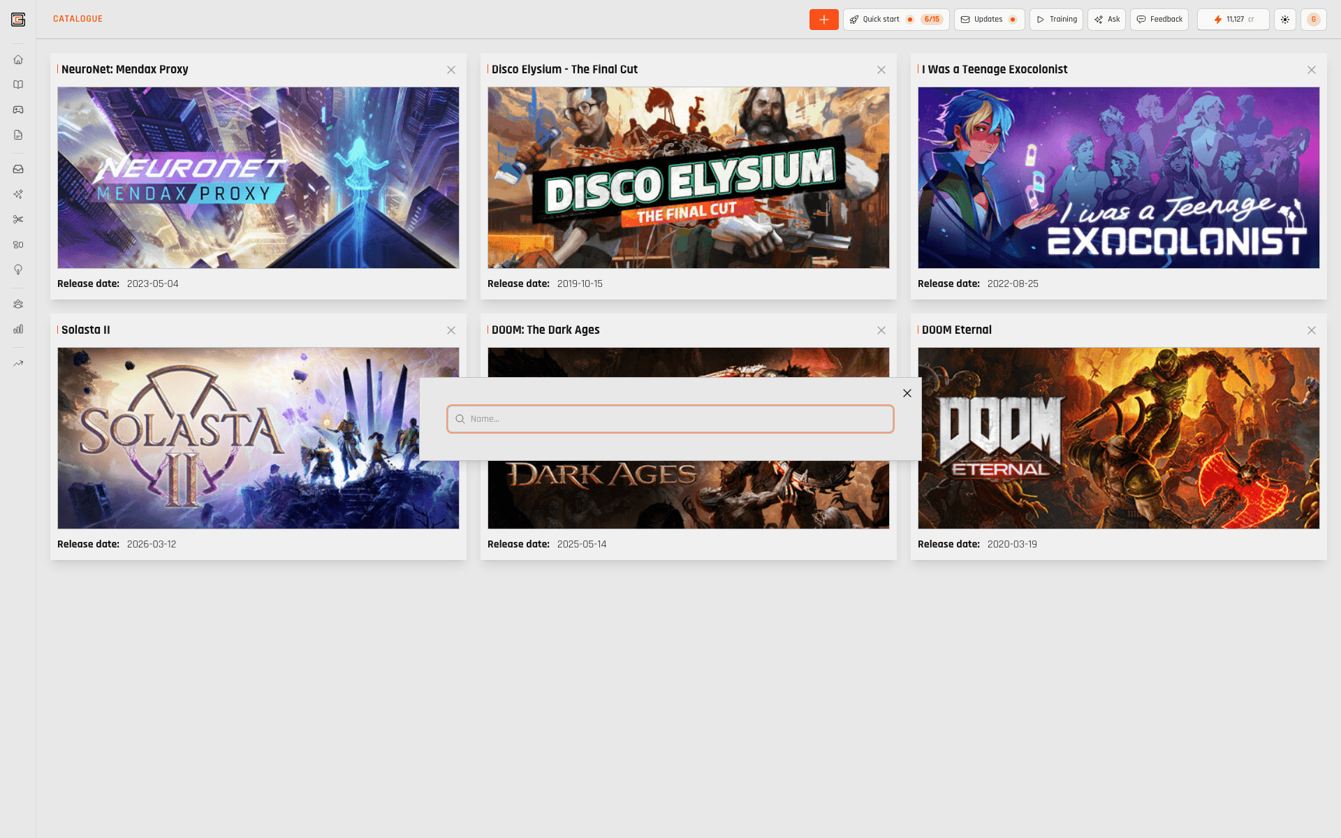 CoreDatabase · Game Database — IF THE CATALOGUE — LIES, EVERYTHING ELSE DOES. — Browse Steam, add to your workspace
